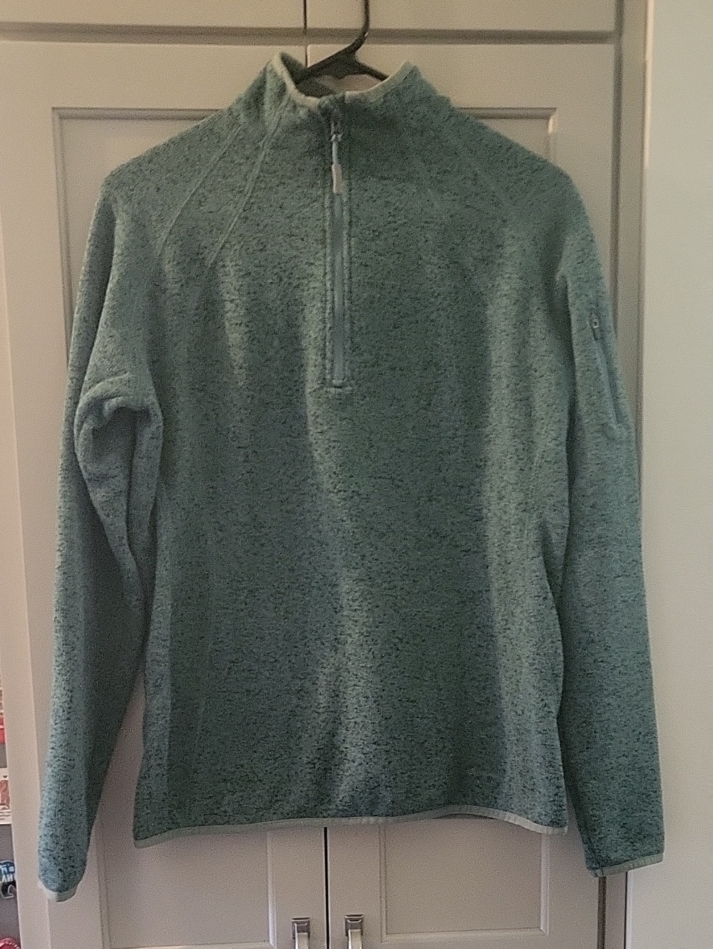 Eddie Bauer Women's Sage Green Half-Zip Knit Pullover